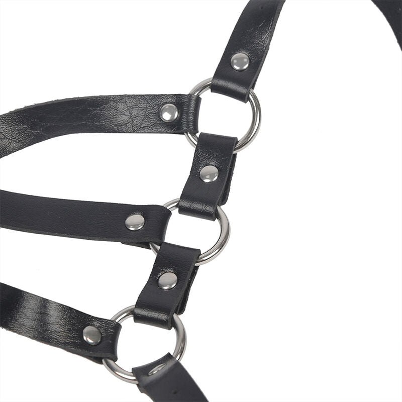 Subblime Fetish Body Harness Leather Black