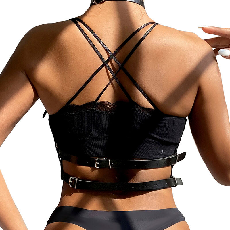 Subblime Fetish Subblime - Leather Ring Chest Harness Black One Size