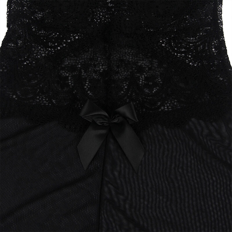 Subblime Babydolls Subblime - Babydoll Tela De Tul Detalle Encaje Y Flor Negro S/M