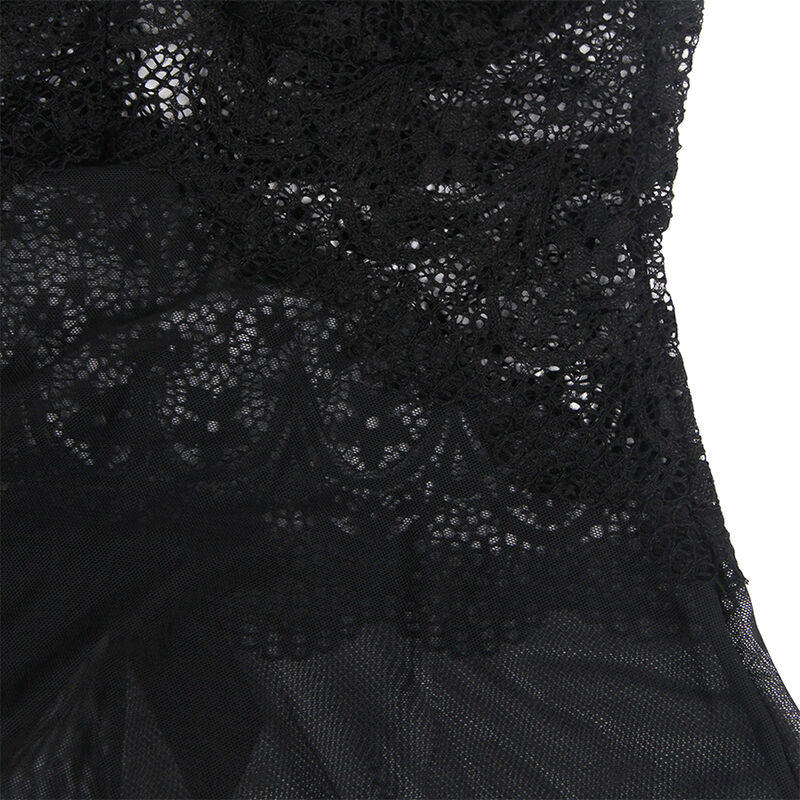 Subblime Babydolls Subblime - Babydoll Tela De Tul Detalle Encaje Y Flor Negro S/M