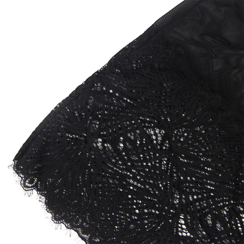 Subblime Babydolls Subblime - Babydoll Con Tirantes Ajustables De Encaje Negro S/M