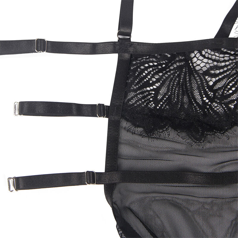 Subblime Babydolls Subblime - Babydoll Con Tirantes Ajustables De Encaje Negro S/M