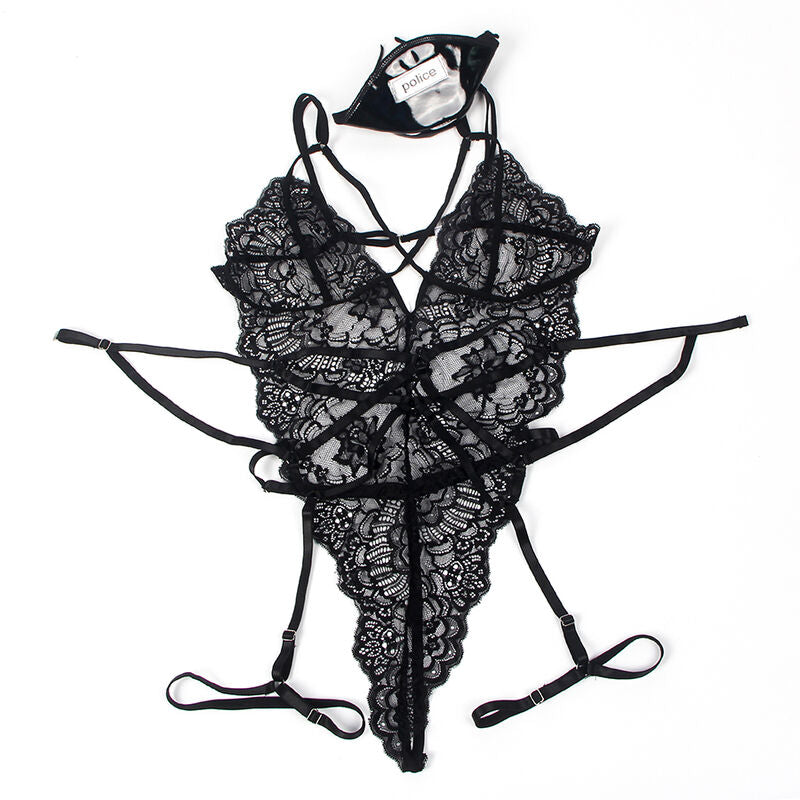Subblime Costumes Subblime - Disfraz Policia Body Encaje Negro S/M