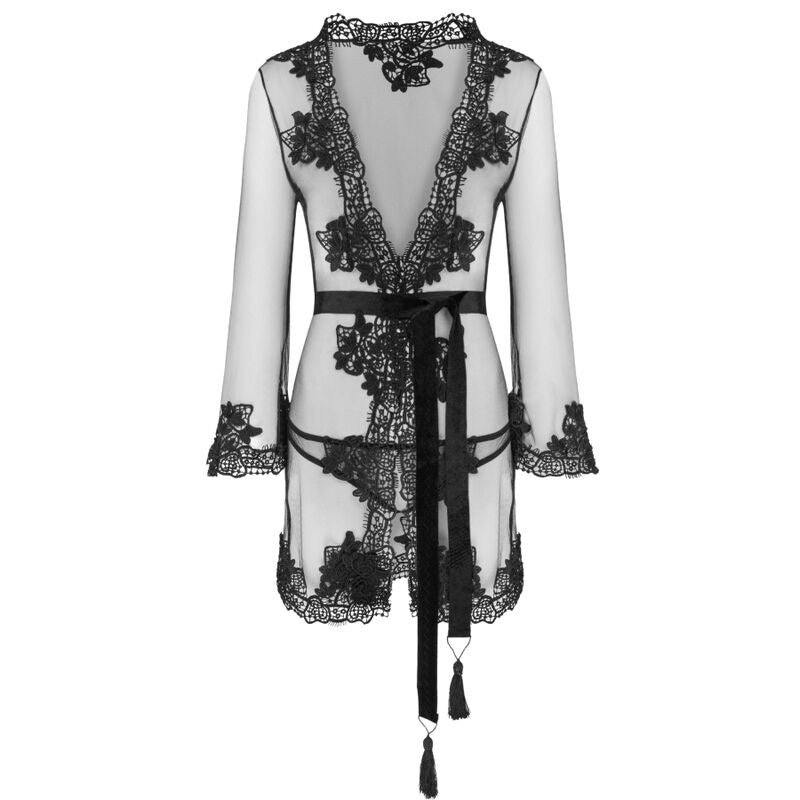 Livco Corsetti Sets Livco Corsetti Fashion - Herina Lc Xg056 Dressing Gown + Panty Black One Size