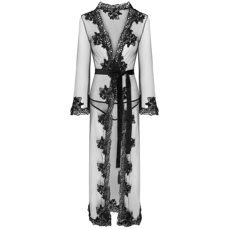 Livco Corsetti Sets Livco Corsetti Fashion - Nokina Lc Xg055 Dressin G Gown + Panty Black One Size