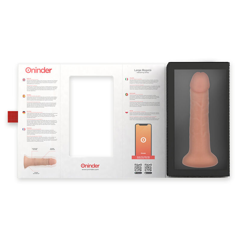 Oninder Large Bogotá Vibrator Dildo 9 Speeds Natural 22 Cm -O- 4.5 Cm - Free App