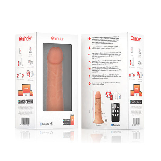 Oninder Medium Bogotá Vibrator Dildo 9 Speeds Natural 20 Cm -O- 4.2 Cm - Free App