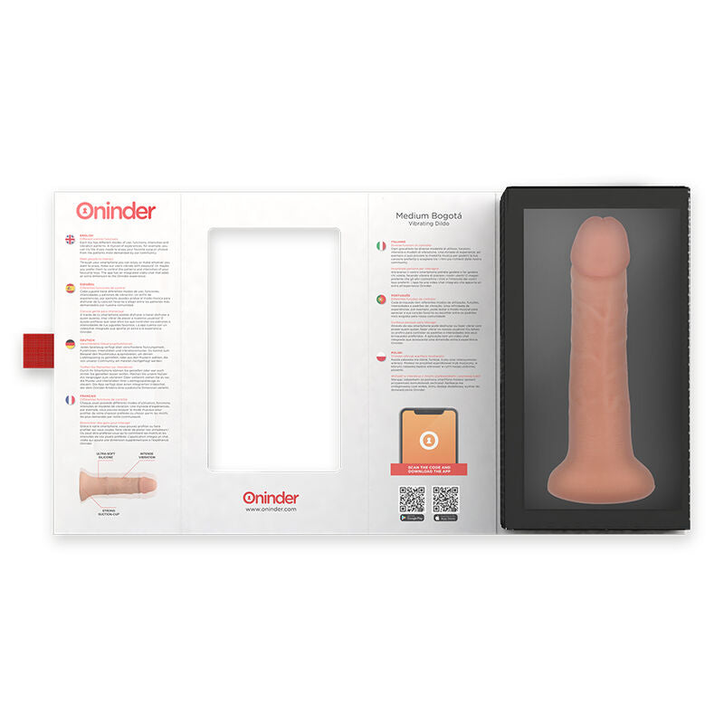 Oninder Medium Bogotá Vibrator Dildo 9 Speeds Natural 20 Cm -O- 4.2 Cm - Free App