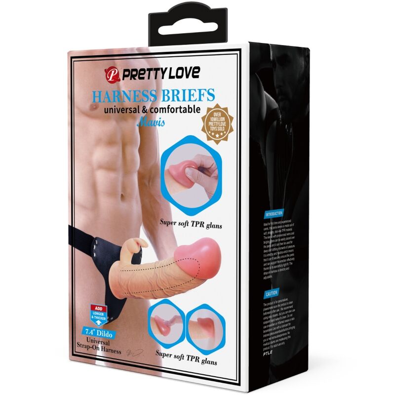 Pretty Love Mavis Harness Universal Briefs With Dildo 19 Cm Natural