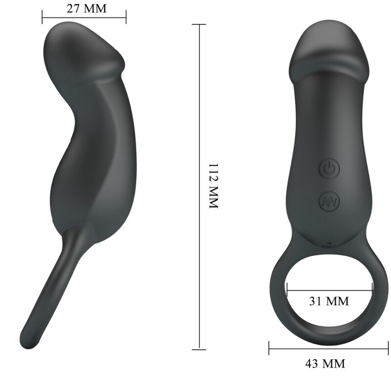 Pretty Love Bottom Pretty Love - Trae Ring & Vibrator Black