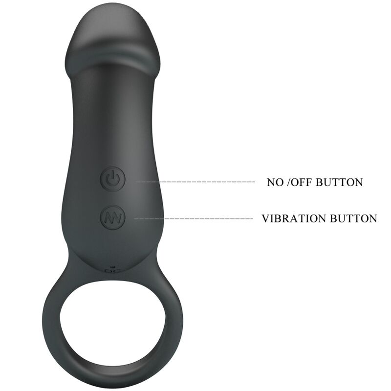 Pretty Love Bottom Pretty Love - Trae Ring & Vibrator Black
