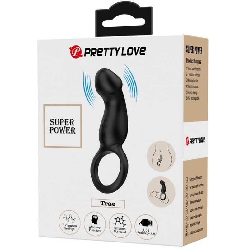Pretty Love Bottom Pretty Love - Trae Ring & Vibrator Black