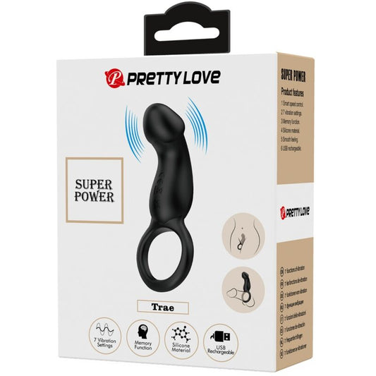 Pretty Love Bottom Pretty Love - Trae Ring & Vibrator Black