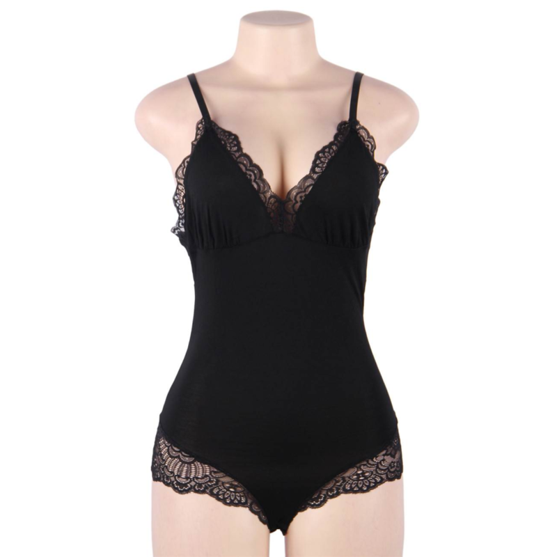 Subblime Bodies Subblime - Black Floral Lace Detail Teddy S/M