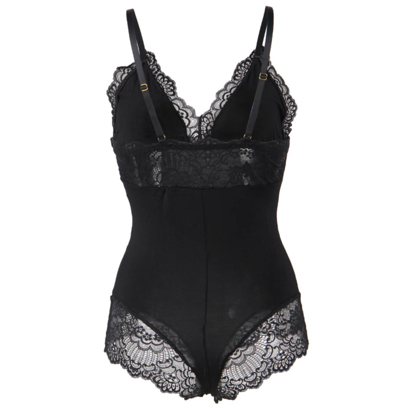 Subblime Bodies Subblime - Black Floral Lace Detail Teddy S/M