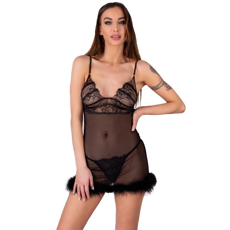 Livco Corsetti Sets Livco Corsetti Fashion - Zerunam Set Babydoll + Tanga Negro