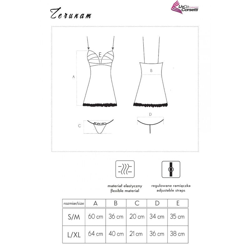 Livco Corsetti Sets Livco Corsetti Fashion - Zerunam Set Babydoll + Tanga Negro