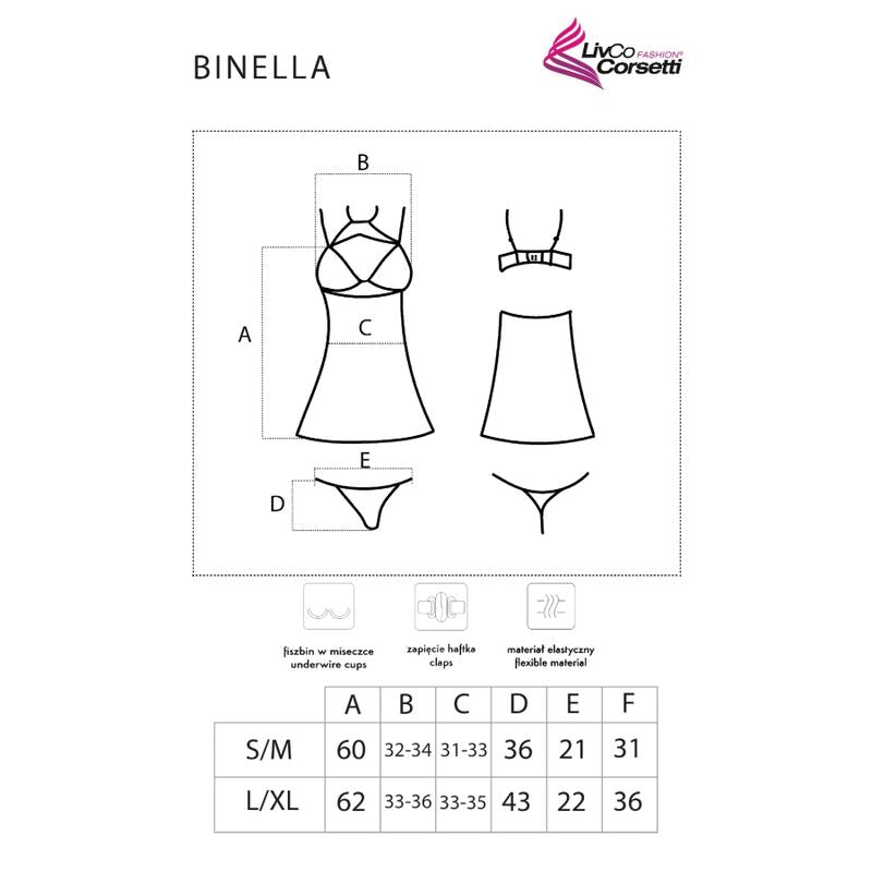 Livco Corsetti Sets Livco Corsetti Fashion - Binella Set Babydoll + Tanga Negro