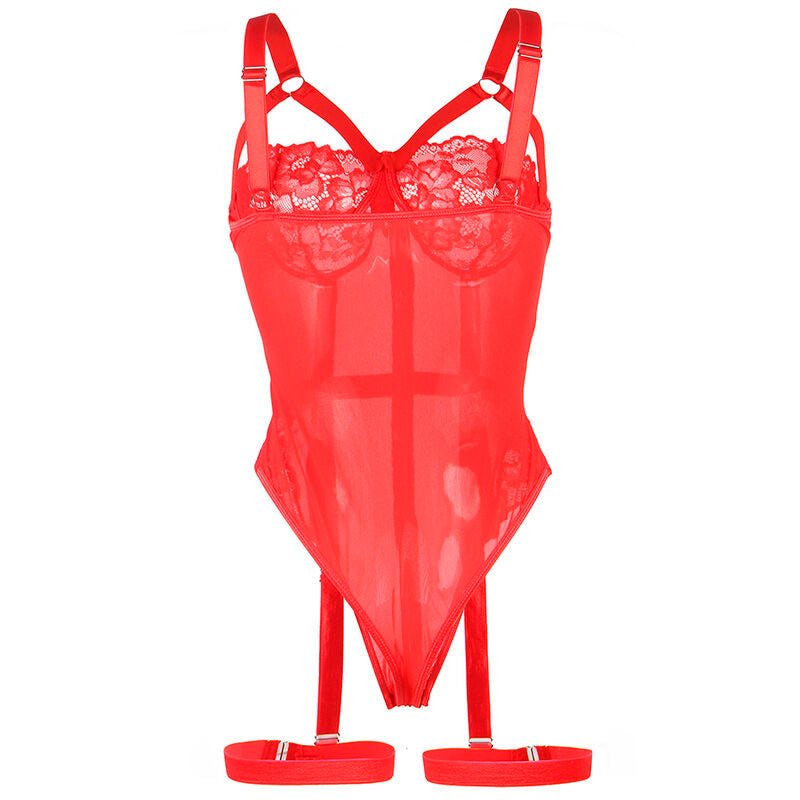 Subblime Bodies Subblime - Teddy Con Liguero Detalle Tiras Pecho Rojo S/M