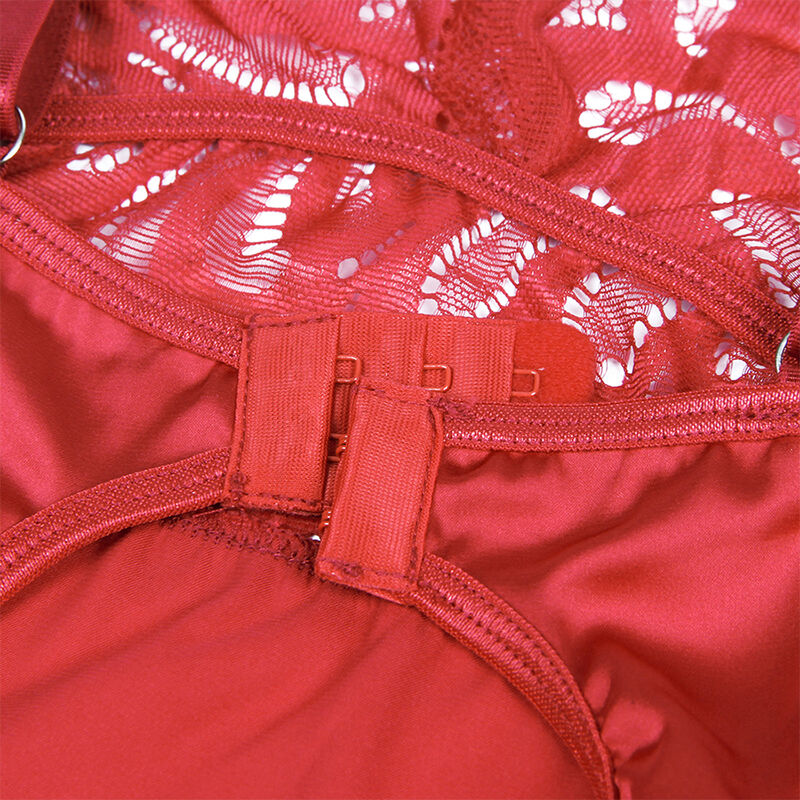 Subblime Babydolls Subblime - Babydoll Satinado Con Encaje Rojo S/M