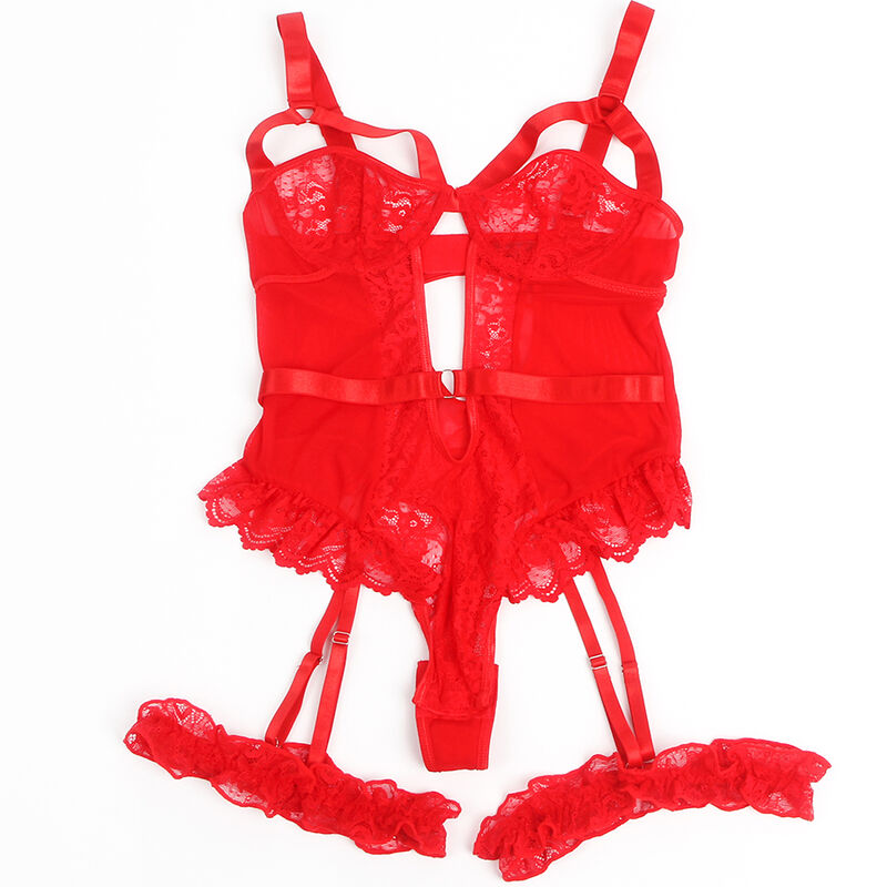 Subblime Bodies Subblime - Teddy Con Liga Detalle Encaje Y Tiras Rojo S/M