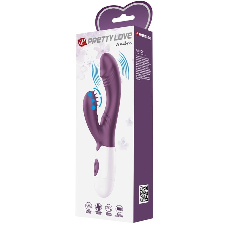 Pretty Love Flirtation Pretty Love - Andre Rabbit Vibrator & G-Point Stimulator Purple