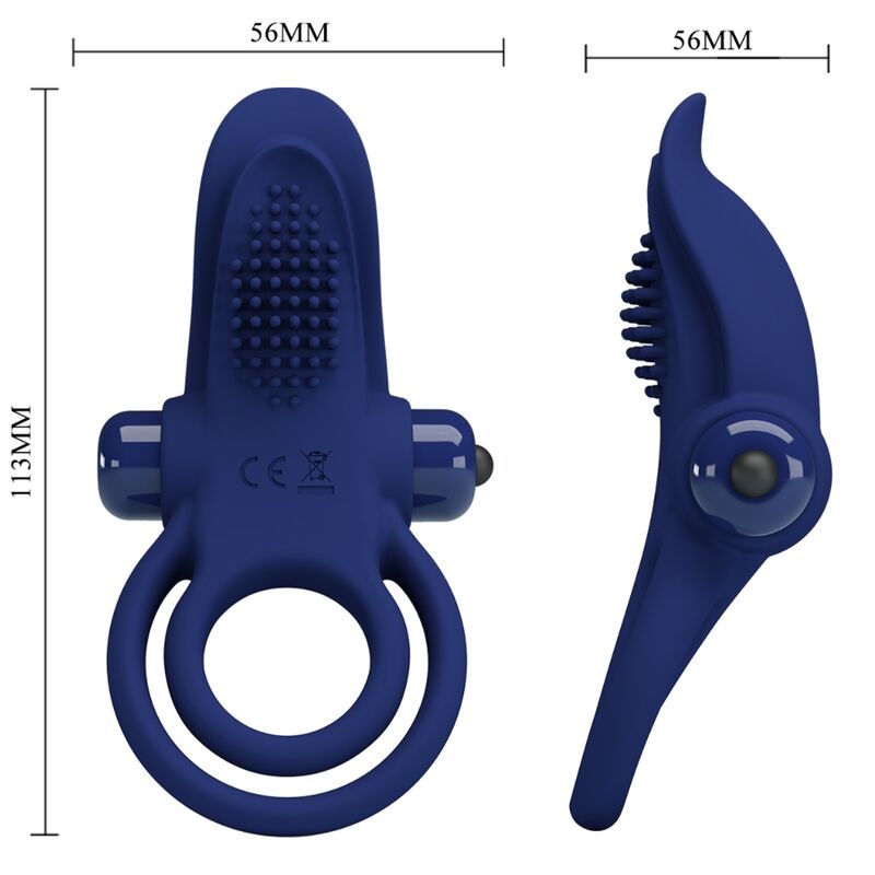 Pretty Love Male Pretty Love - Bronson Double Ring With Vibration Blue