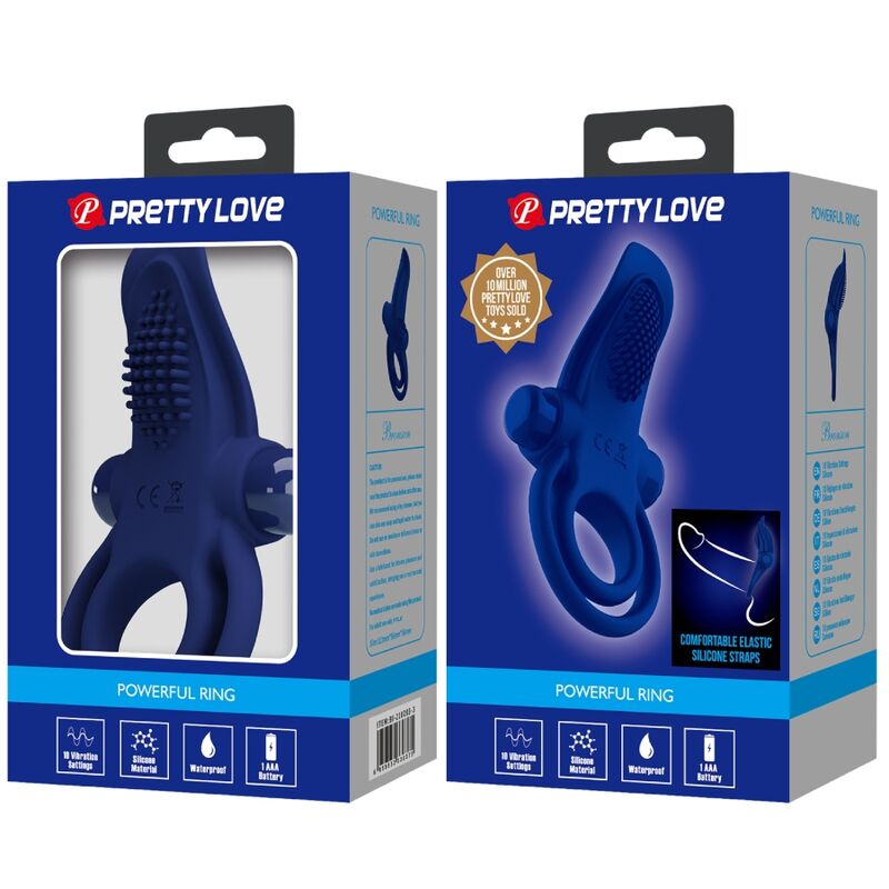 Pretty Love Male Pretty Love - Bronson Double Ring With Vibration Blue
