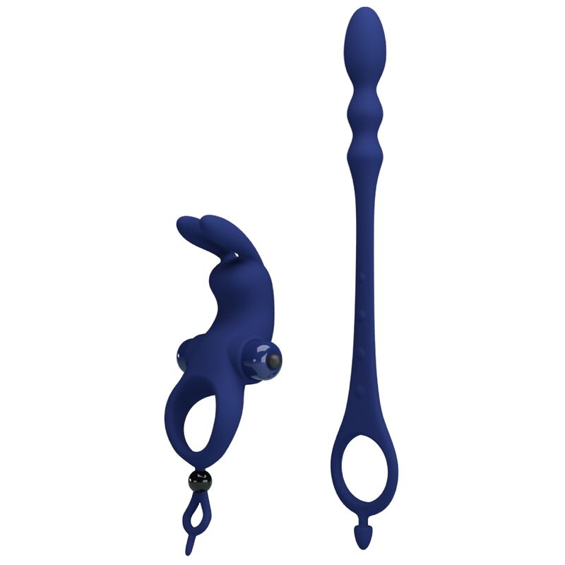 Pretty Love Male Pretty Love - Ayad Rabbit Vibrator Ring With Plug Blue