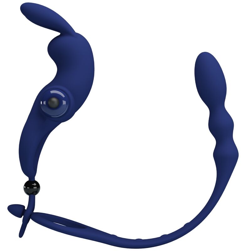 Pretty Love Male Pretty Love - Ayad Rabbit Vibrator Ring With Plug Blue