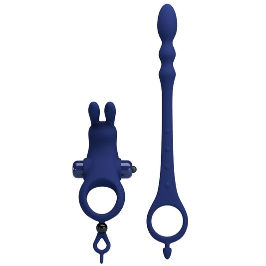 Pretty Love Male Pretty Love - Ayad Rabbit Vibrator Ring With Plug Blue