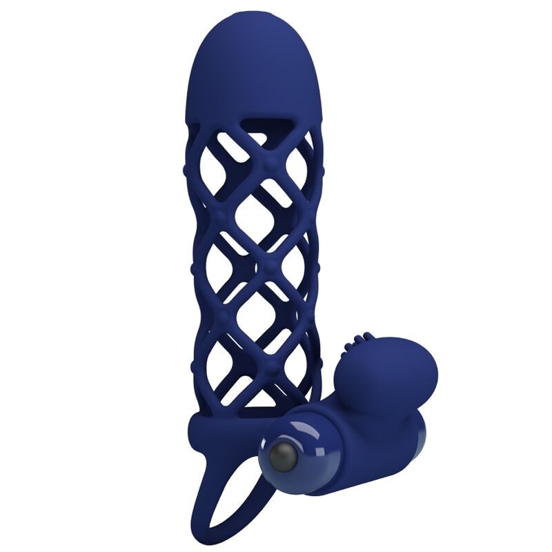 Pretty Love Male Pretty Love - Giann Vibrator Ring With Silicone Sheath Blue