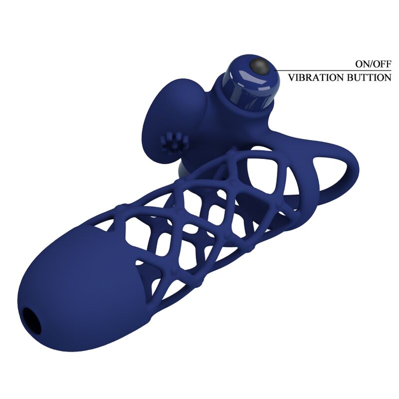 Pretty Love Male Pretty Love - Giann Vibrator Ring With Silicone Sheath Blue