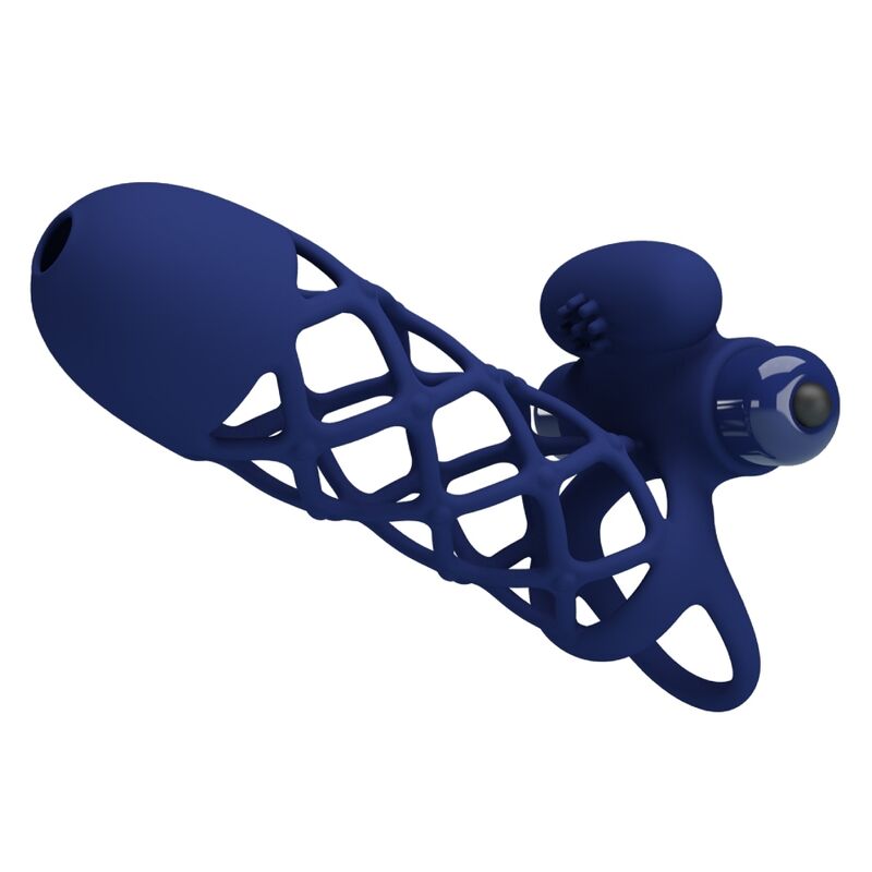 Pretty Love Male Pretty Love - Giann Vibrator Ring With Silicone Sheath Blue