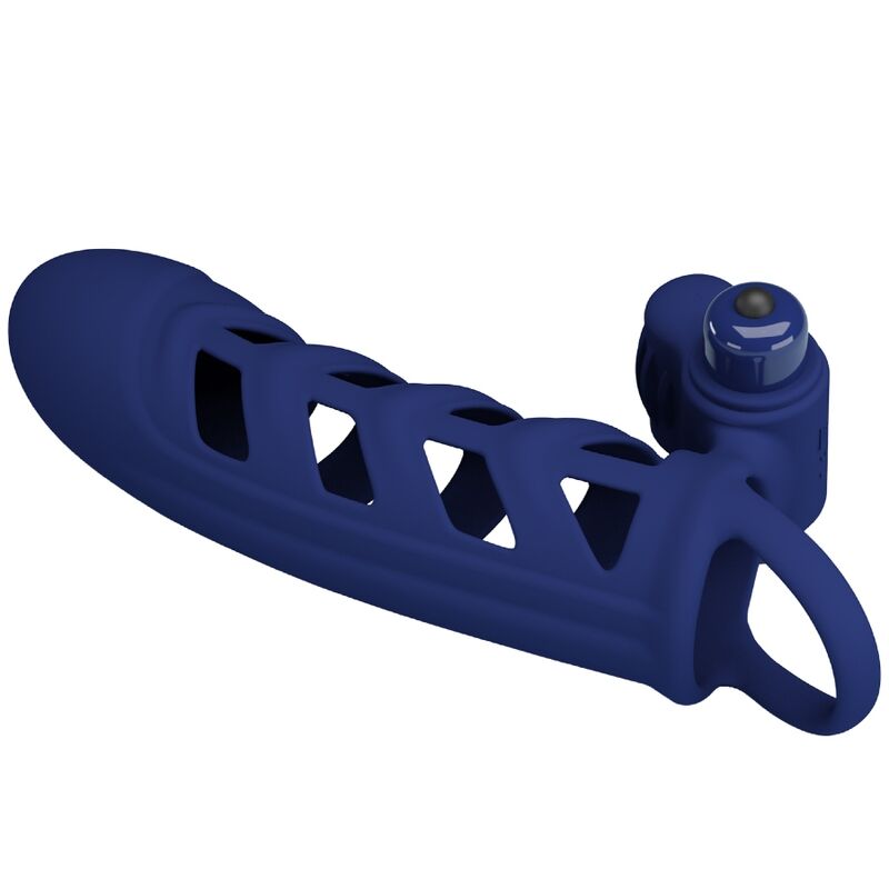 Pretty Love Male Pretty Love - Altaf Vibrator Ring With Silicone Sheath Blue