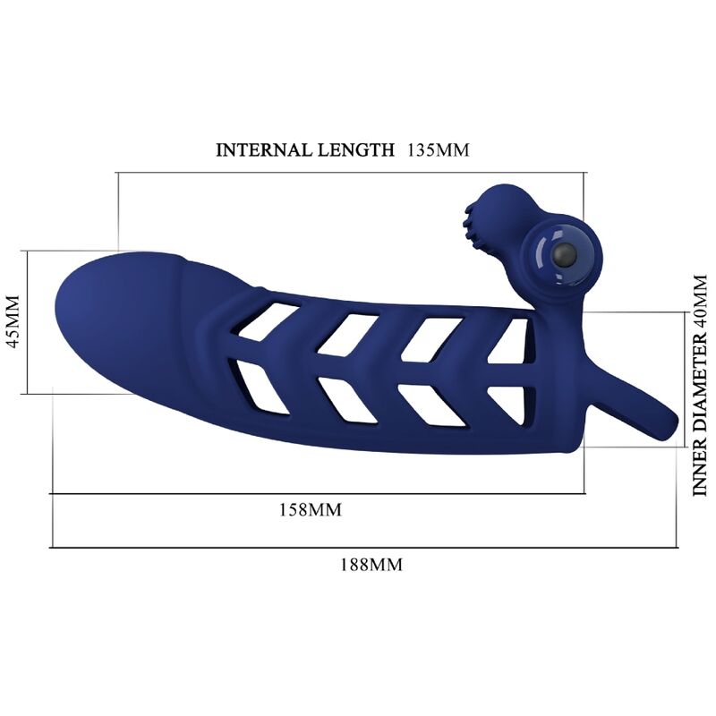 Pretty Love Male Pretty Love - Altaf Vibrator Ring With Silicone Sheath Blue