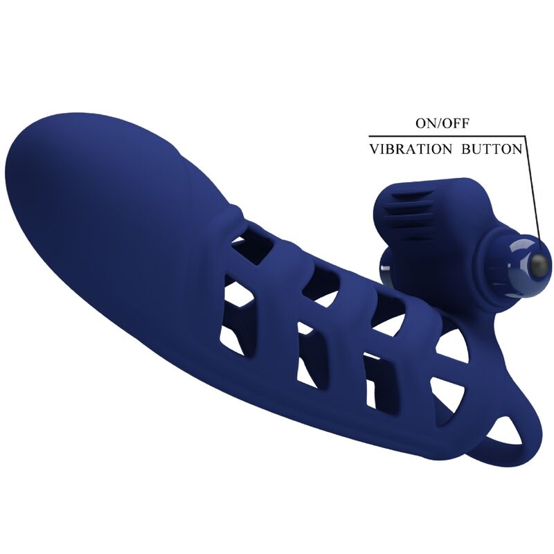 Pretty Love Male Pretty Love - Altaf Vibrator Ring With Silicone Sheath Blue
