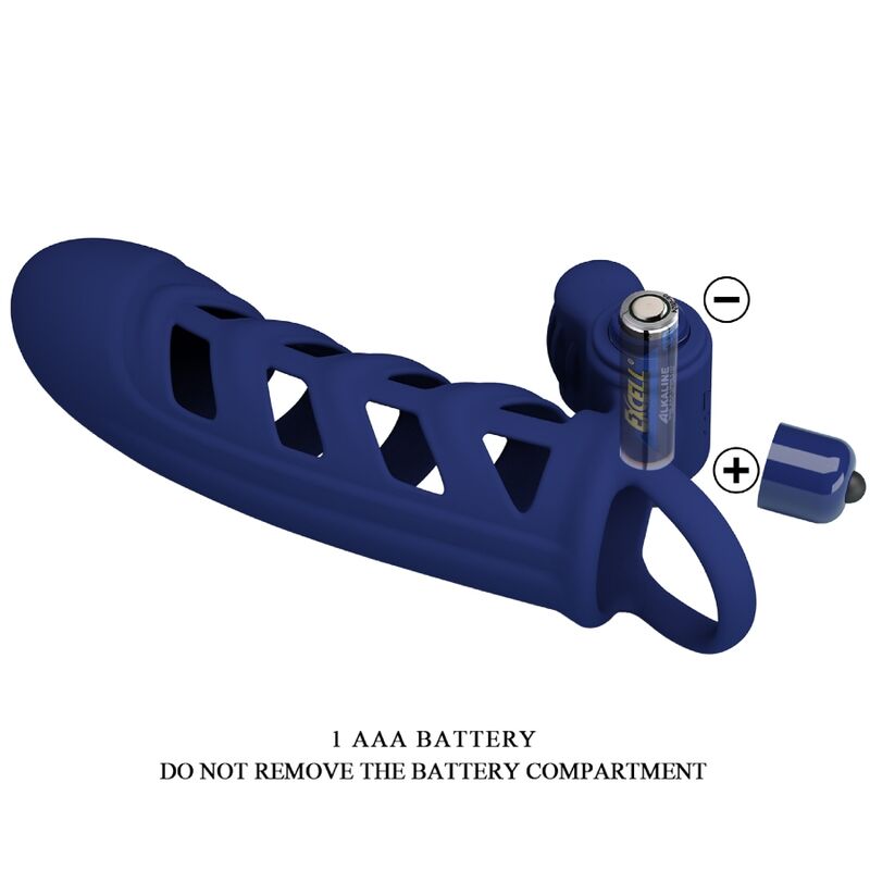 Pretty Love Male Pretty Love - Altaf Vibrator Ring With Silicone Sheath Blue