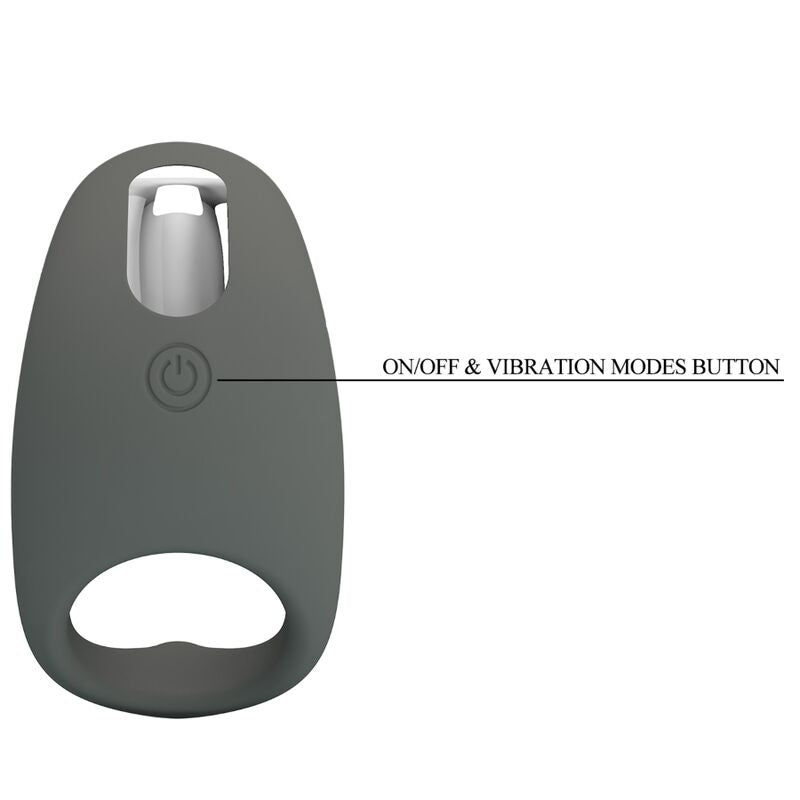 Pretty Love Male Pretty Love - Gemma Vibrator Ring With Memory Gray