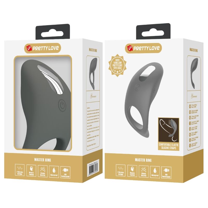 Pretty Love Male Pretty Love - Gemma Vibrator Ring With Memory Gray