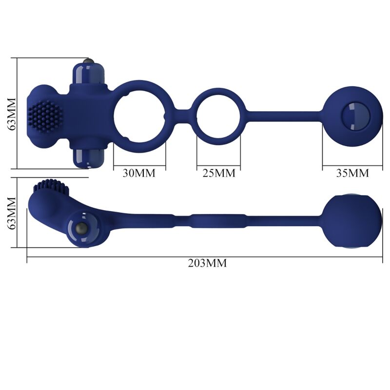 Pretty Love Male Pretty Love - Remington Double Vibrating Ring With Plug Blue