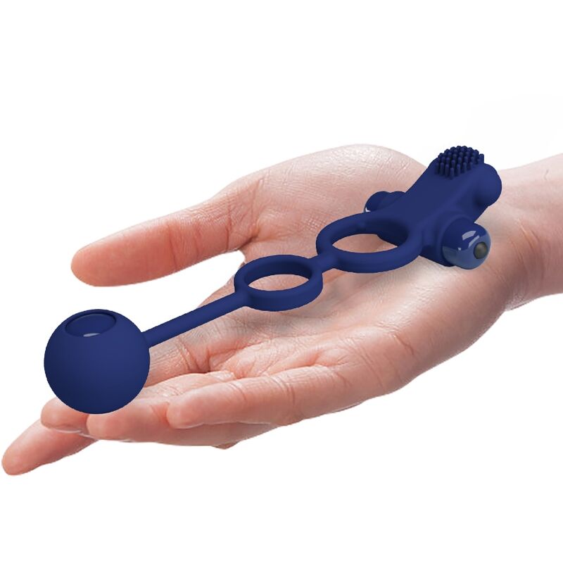 Pretty Love Male Pretty Love - Remington Double Vibrating Ring With Plug Blue