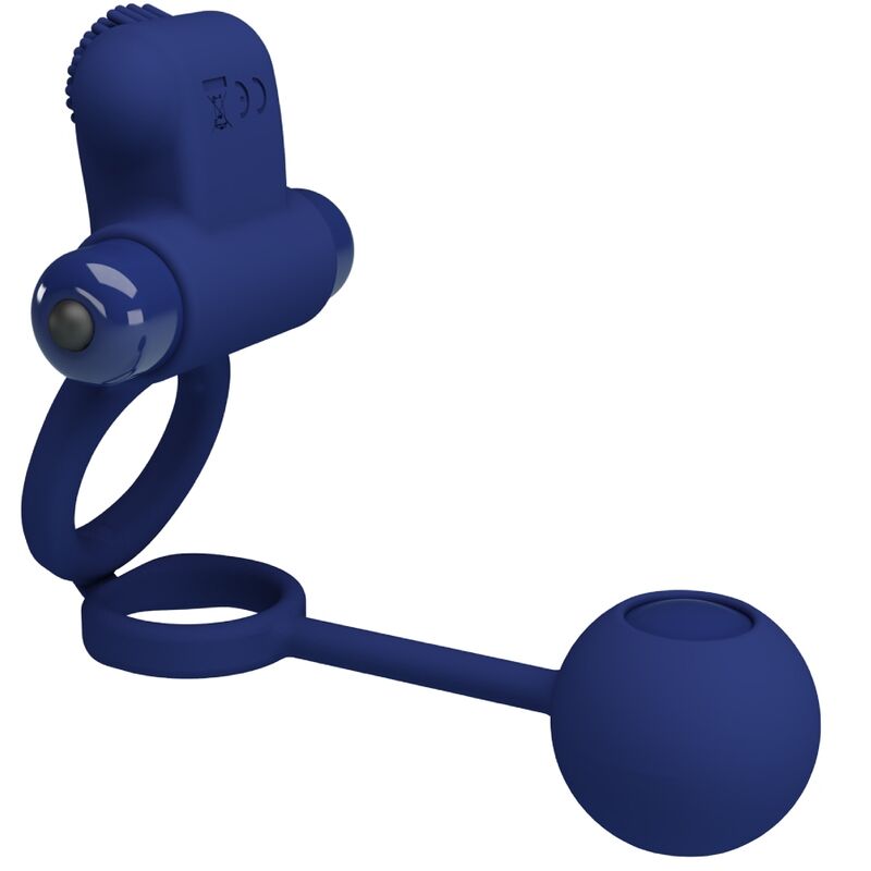 Pretty Love Male Pretty Love - Remington Double Vibrating Ring With Plug Blue