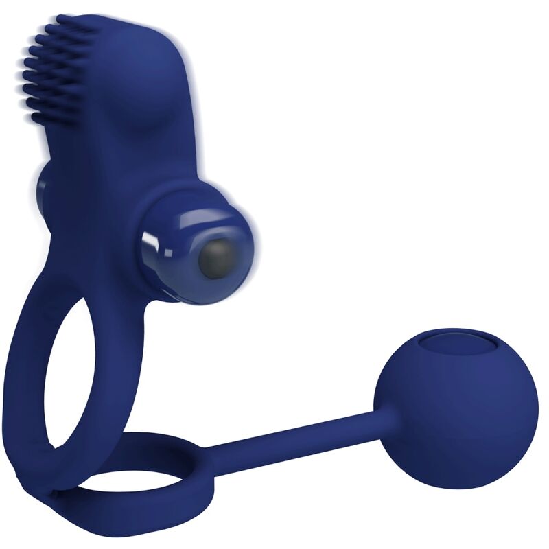 Pretty Love Male Pretty Love - Remington Double Vibrating Ring With Plug Blue