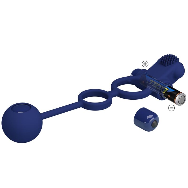 Pretty Love Male Pretty Love - Remington Double Vibrating Ring With Plug Blue
