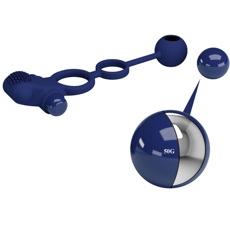 Pretty Love Male Pretty Love - Remington Double Vibrating Ring With Plug Blue