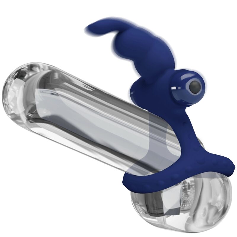 Pretty Love Male Pretty Love - Luchito Double Vibrating Ring Rabbit Blue