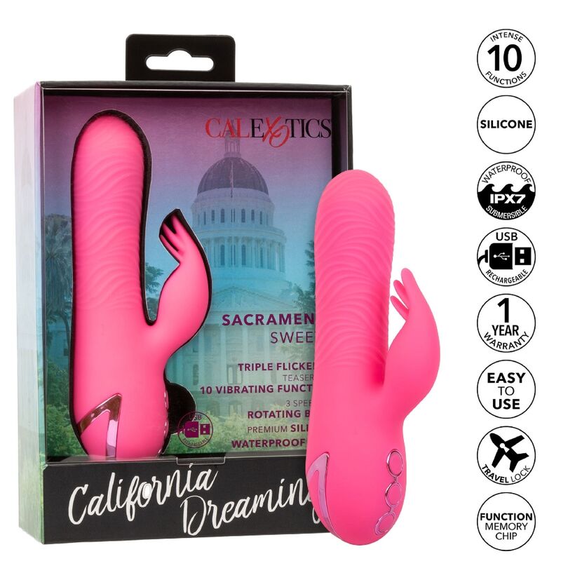 Calexotics Sacramento Sweetie Vibrator Rabbit Pink By California Dreaming