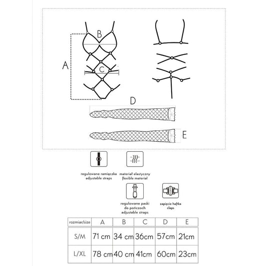 Livco Corsetti Sets Livco Corsetti Fashion - Thiara Lc 20213 Set Body + Medias Negro S/M