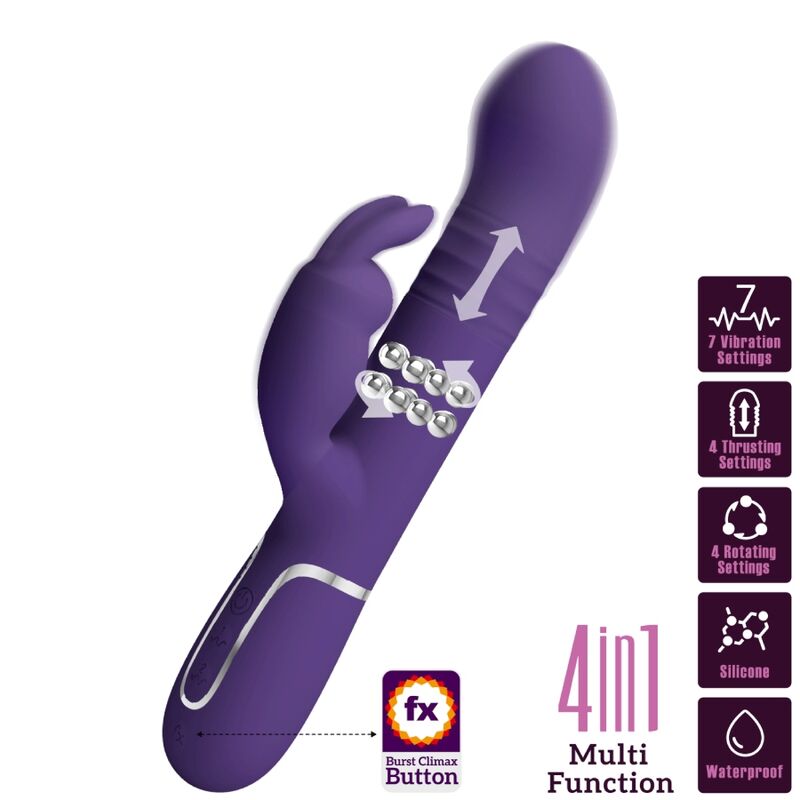 Pretty Love Flirtation Pretty Love - Coale Rabbit Vibrator 4 In 1 Purple